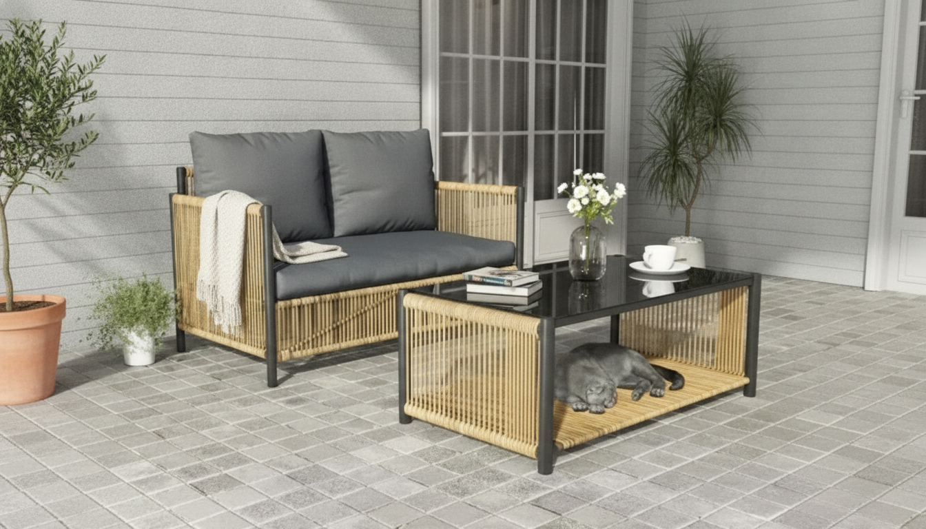 2-Piece Wicker Patio Set: Sofa + Coffee Table Guide