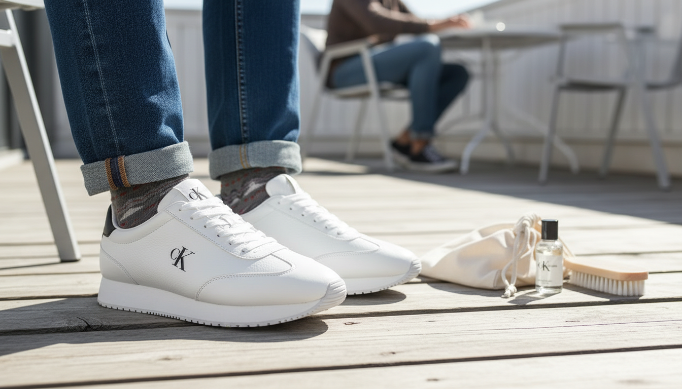 CK Jeans Men’s White Leather Sneakers: Fit, Care & Style
