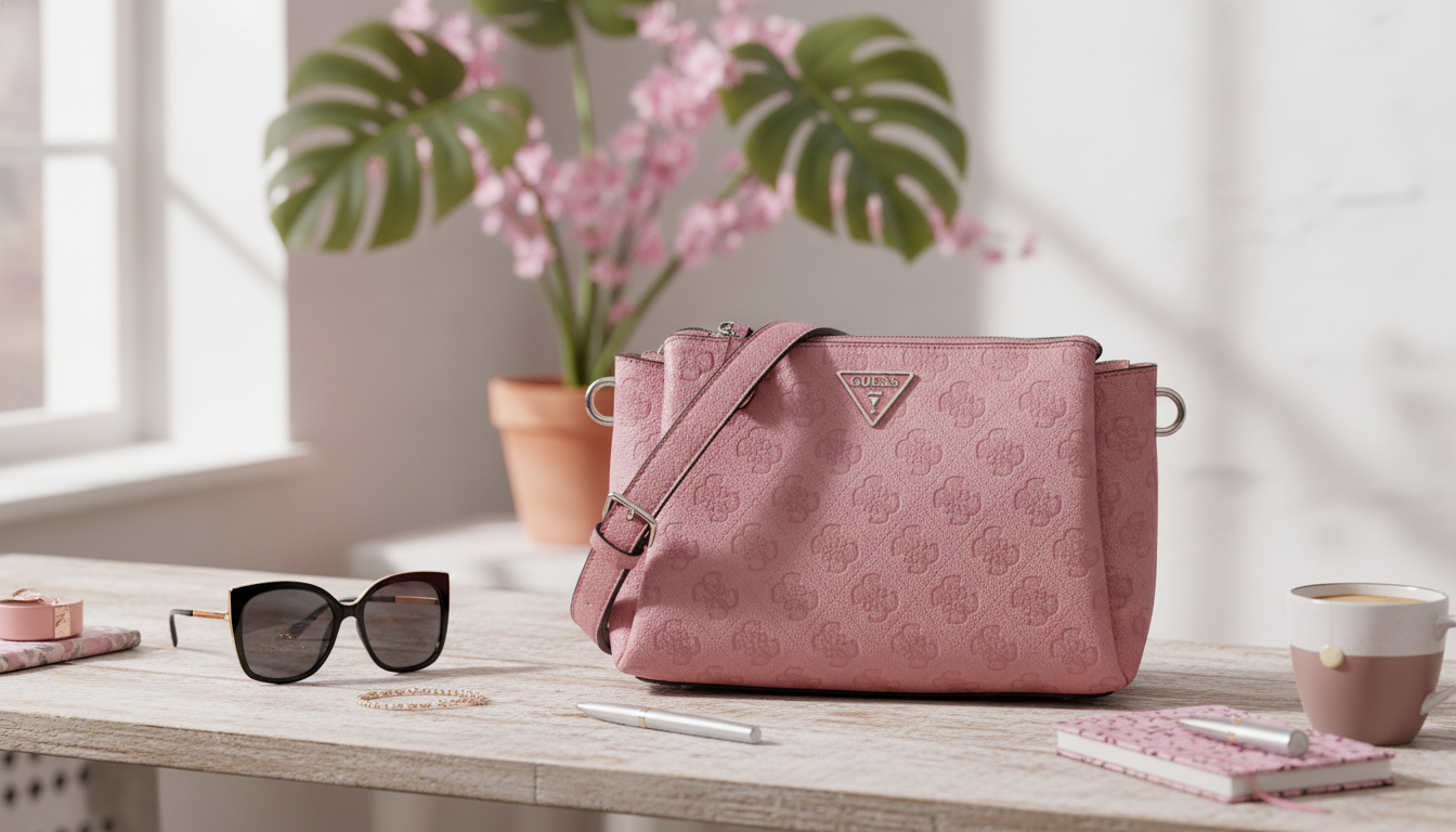 Guess Pink Printed Shoulder Strap Handbag: Style & Care