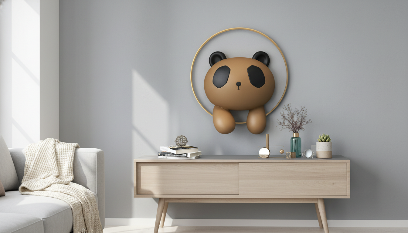 Nordic Panda Wall Sculpture: Styling, Placement, Care