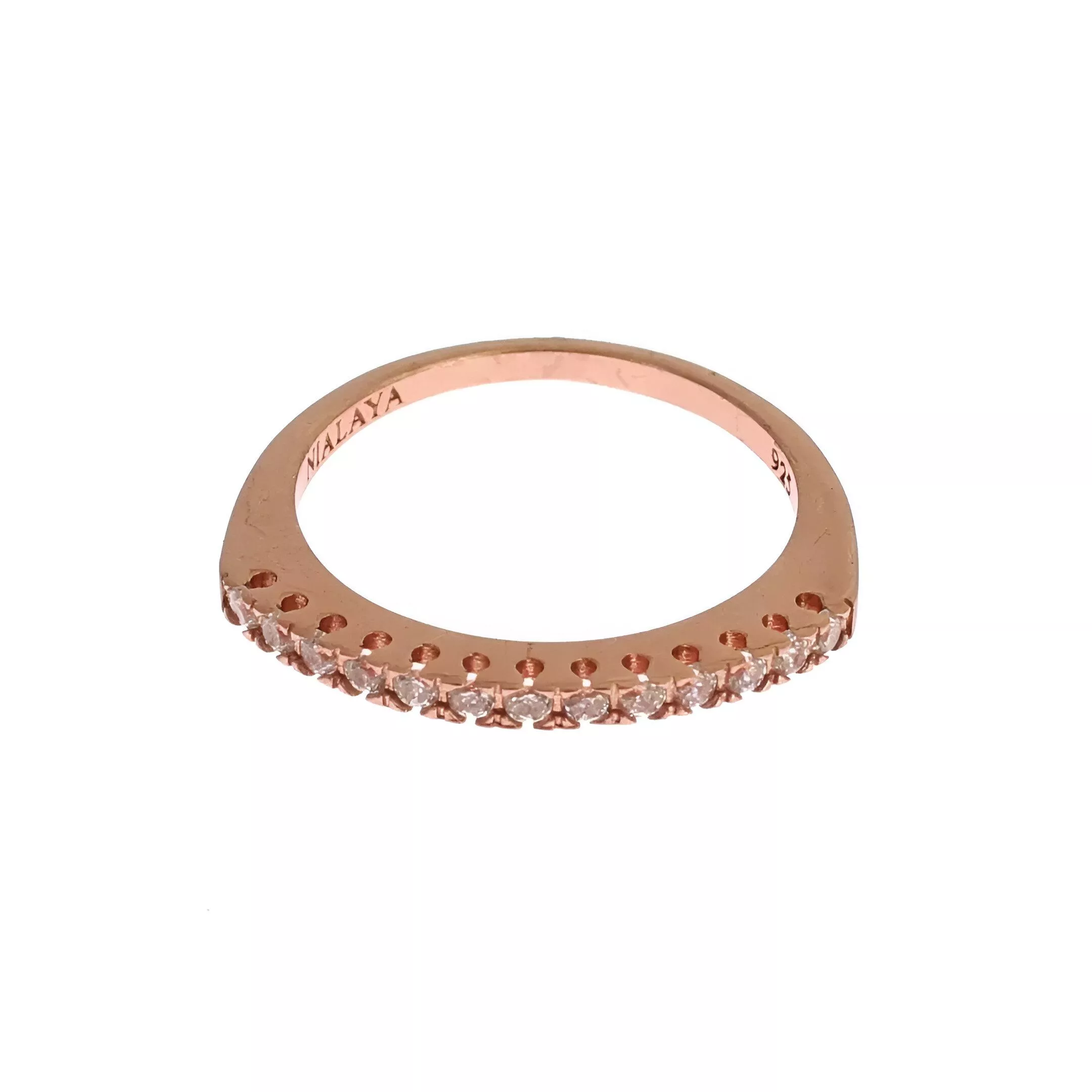 NIALAYA 18K Gold-Plated Ring: Clear CZ Sparkle Guide